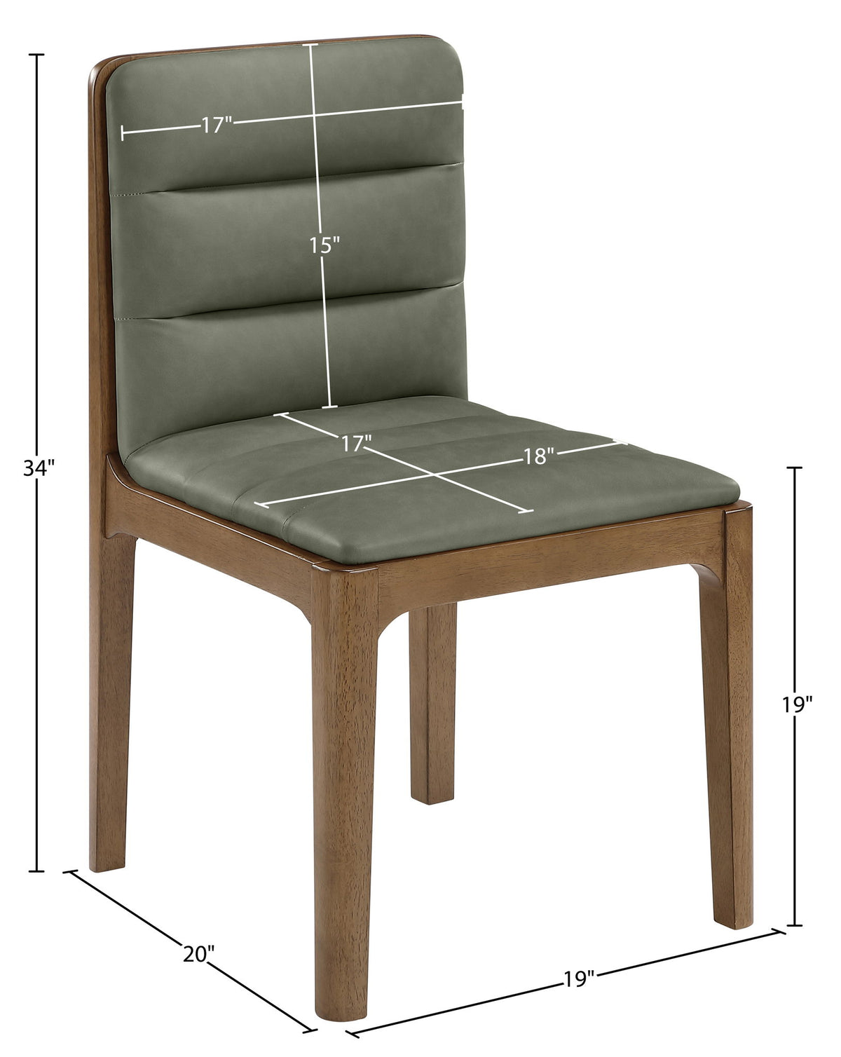 Ellis - Vegan Leather Upholstered Dining Chair (Set of 2) - Brown Base