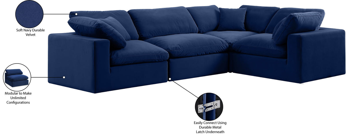 Comfy - 4 Piece Velvet Modular Sectional