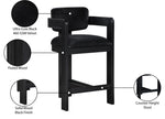 Sacha - Velvet Stool With Black Base