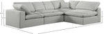 Comfy - 4 Piece Linen Fabric Modular Armless Sectional