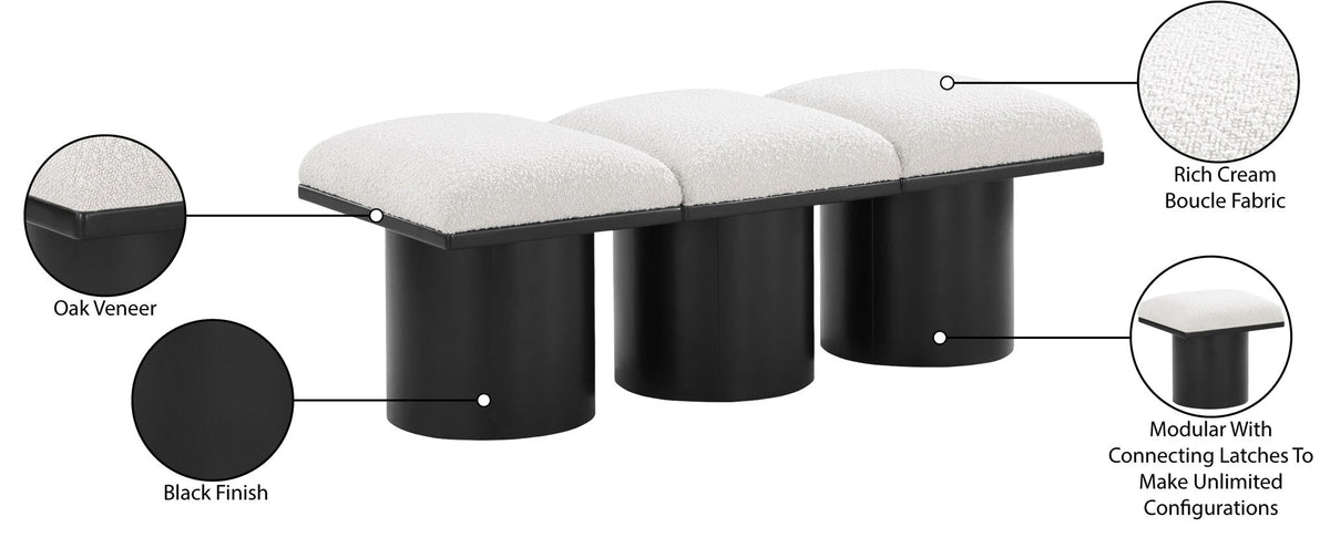 Pavilion - 3 Piece Modular Bench With Black Base