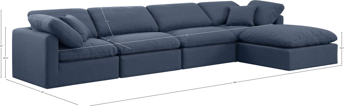 Indulge - Linen 5 Piece Modular Sectional With Chaise