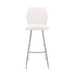 Tandy - Faux Leather And Brushed Stainless Steel 26" Counter Stool (Set of 2) - White
