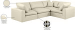 Comfy - 4 Piece Faux Leather Modular Sectional