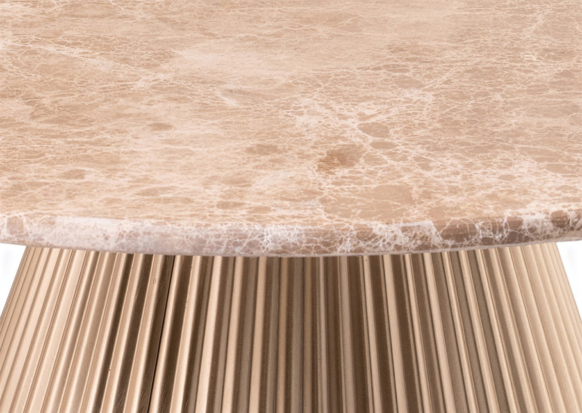 Cindra - Genuine Marble Top And Iron Base Table