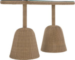 Seacrest - Tempered Glass Top And Wicker Outdoor Patio Bar Height Table