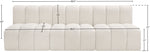 Arc - Boucle Fabric 3 Seats Modular Sofa
