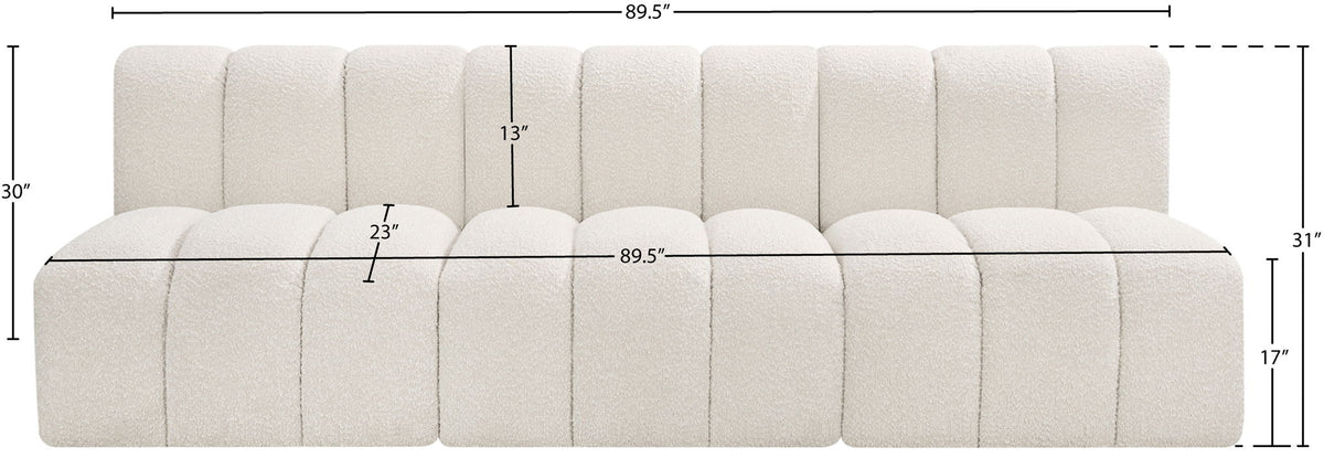 Arc - Boucle Fabric 3 Seats Modular Sofa