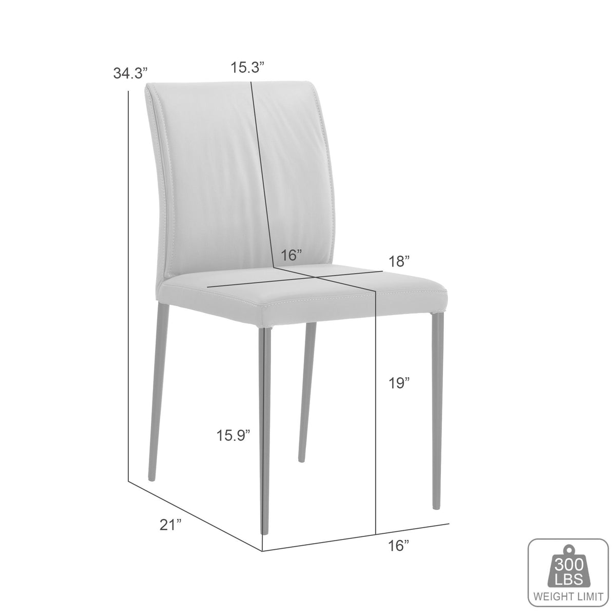 Meriam - Full Back Top Grain Leather Upholstered Metal Dining Chairs (Set of 2)