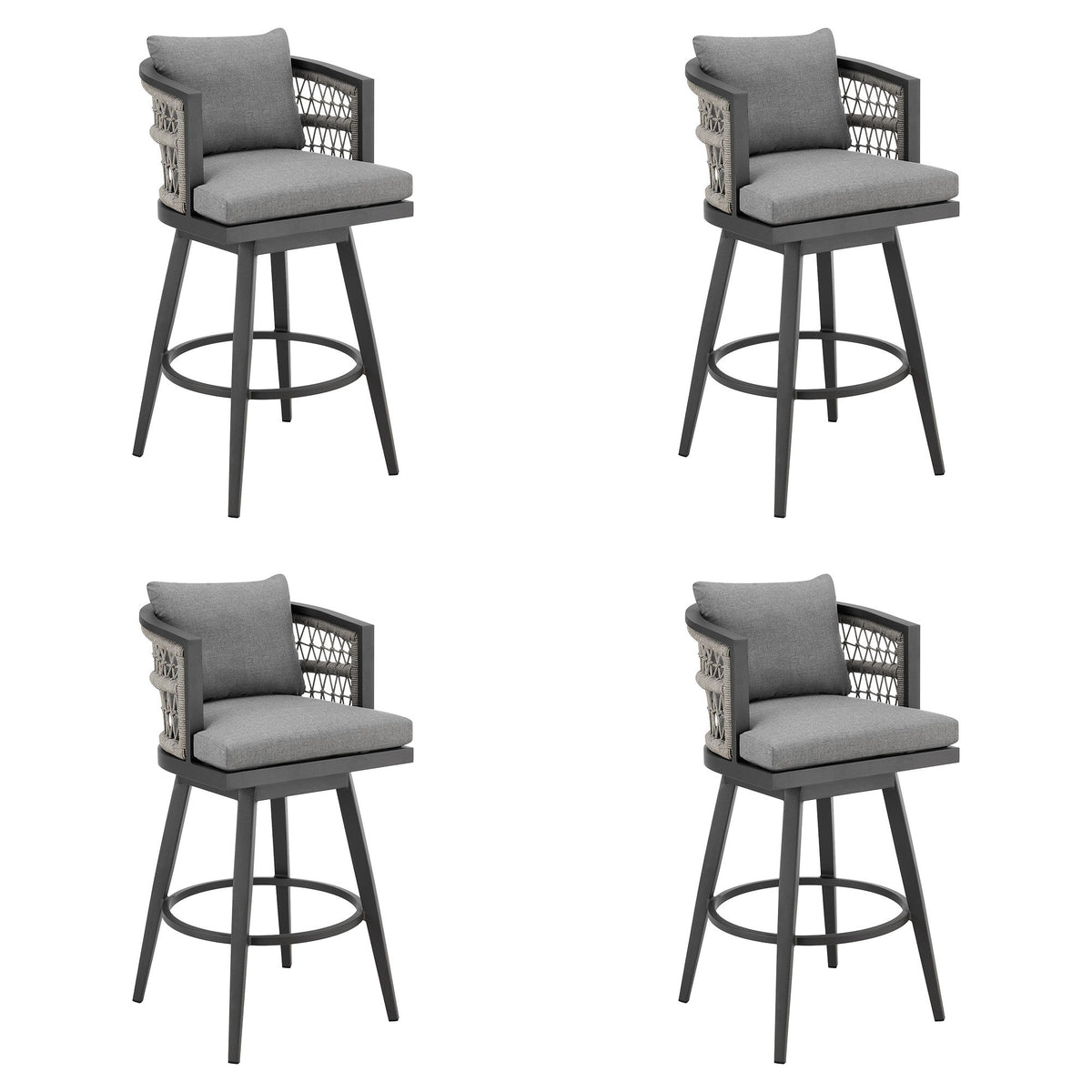 Zella - Outdoor Patio Swivel Bar Stool Set