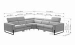 2787 - Sectional With Recliners - Gray