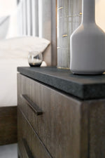 Mir-Avent - San Marcos Stone Top Nightstand - Dark Gray / Dark Brown