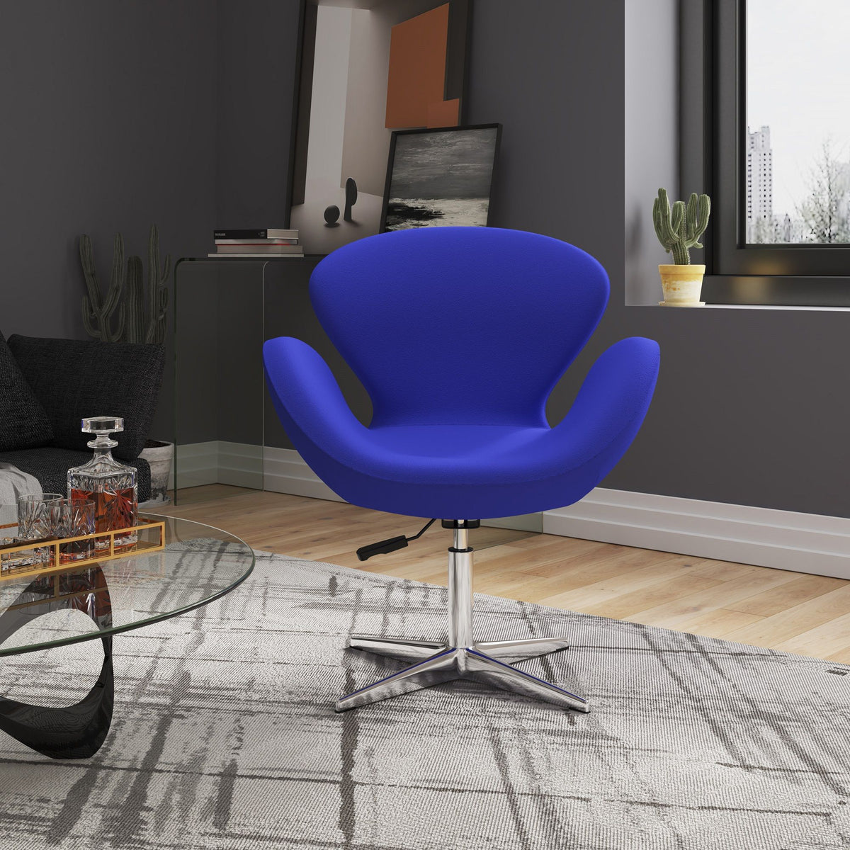 Manhattan Raspberry - Swivel Lounge Chair