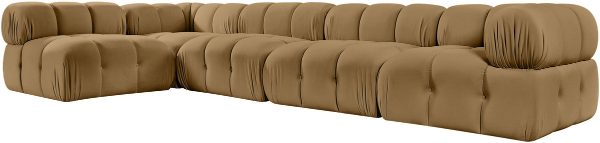 Orin - Velvet 5 Piece Modular Sectional