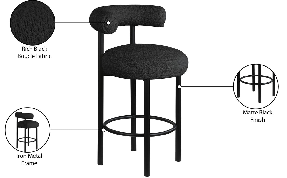Bordeaux - Stool With Black Legs (Set of 2)