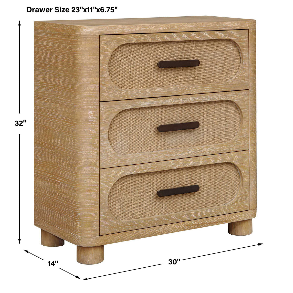 Scottie - 3 Drawer Chest - Natural Oak