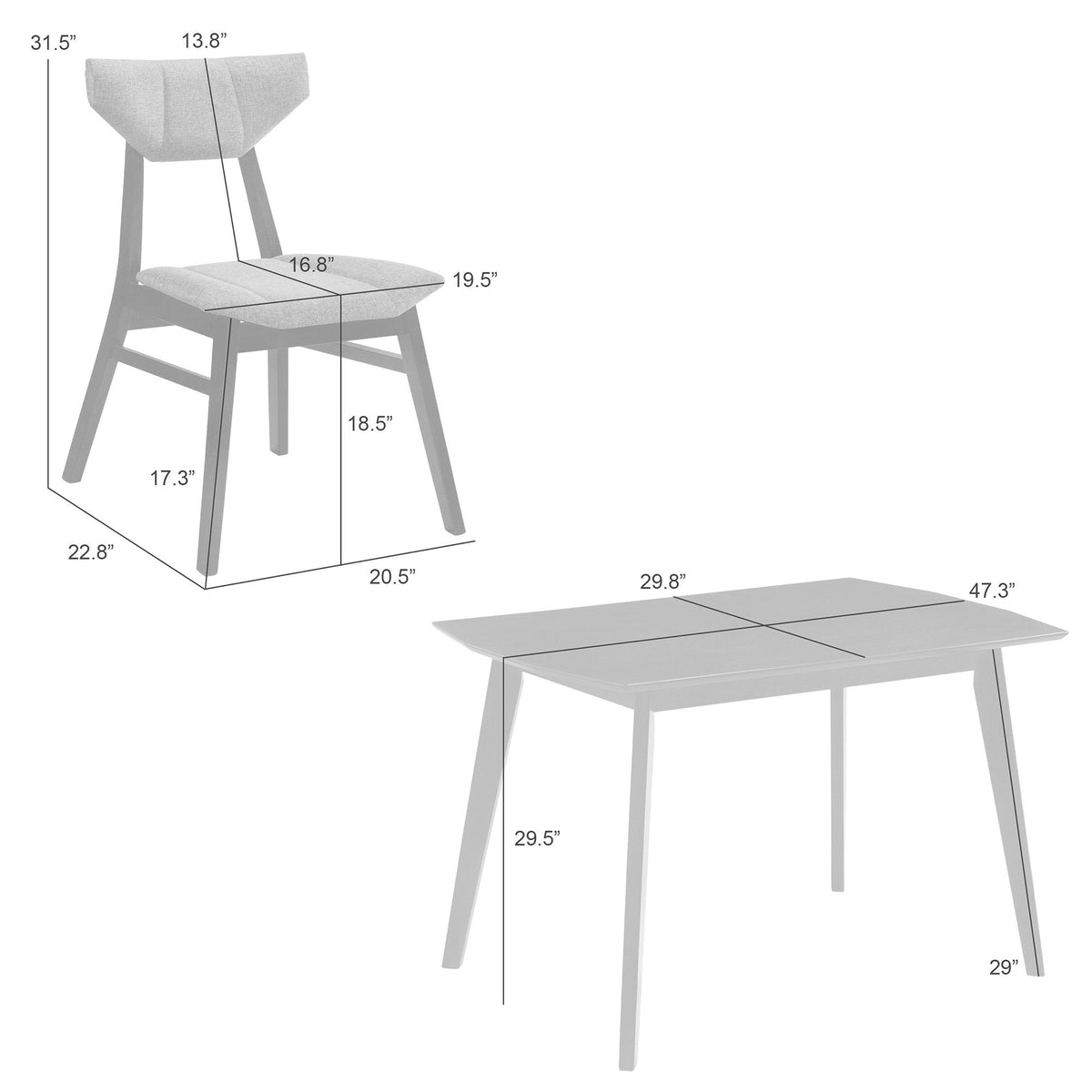 Amaris - Rectangular Dining Set With Upholstered Chairs