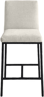 Reeves - Chenille Fabric Upholstered Counter Stool (Set of 2) - Black Base