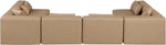 Cube - 6 Piece Modular Armless Sectional - Tan
