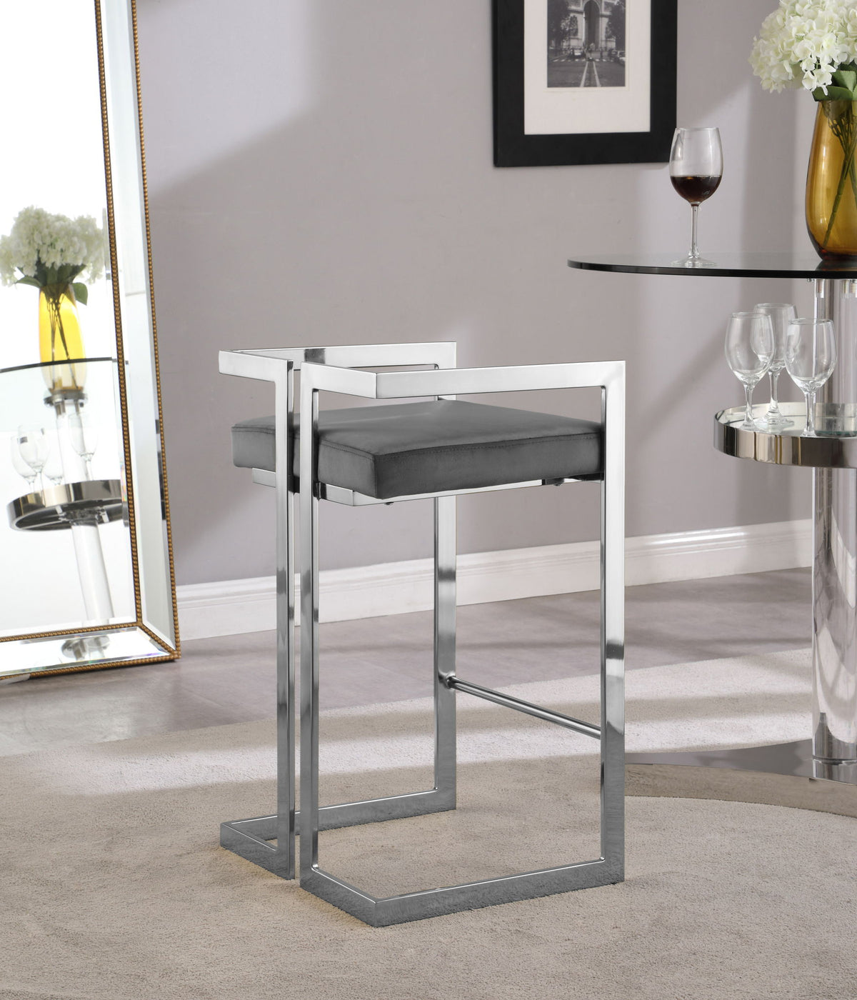 Ezra - Stool with Chrome Legs (Set of 2)