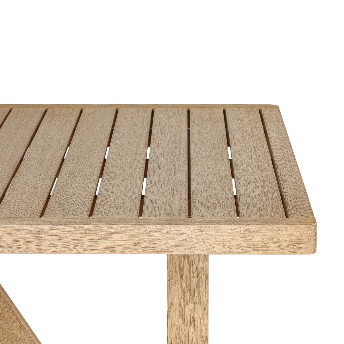 Delfina - 63" Rectangular Outdoor Dining Table, Seats 4 - Natural Eucalyptus