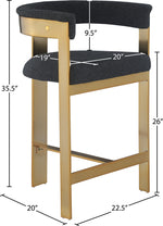 Romeo - Boucle Counter Stool With Gold Base (Set of 2)