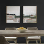 Just - Peaking Framed Abstract Prints (Set of 2) - Black / Gray / Green / Pink / Purple / White