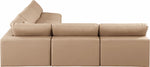 Comfy - 5 Piece Faux Leather Modular Corner Armless Sectional - Tan
