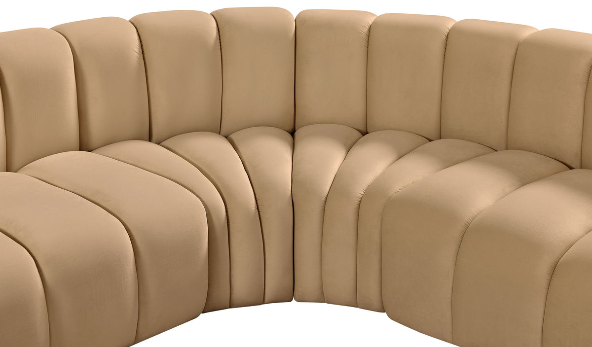Arc - Velvet 6 Piece Curved Modular Sofa