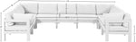 Nizuc - Outdoor Patio 9 Piece Modular Sectional With White Frame
