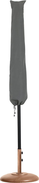 Fiji - Aluminum Patio Umbrella With Round Teak And Black Base