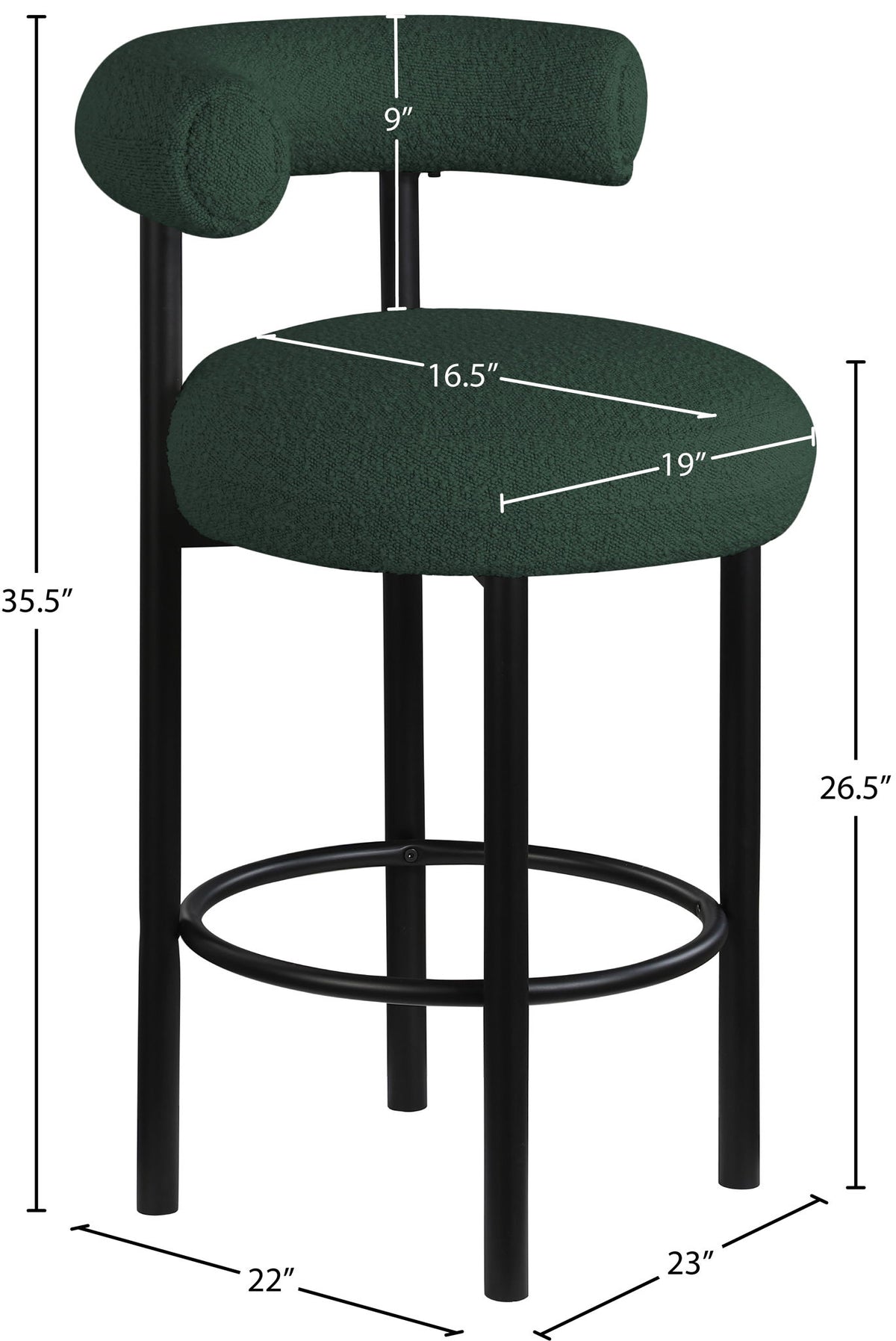Bordeaux - Stool With Black Legs (Set of 2)