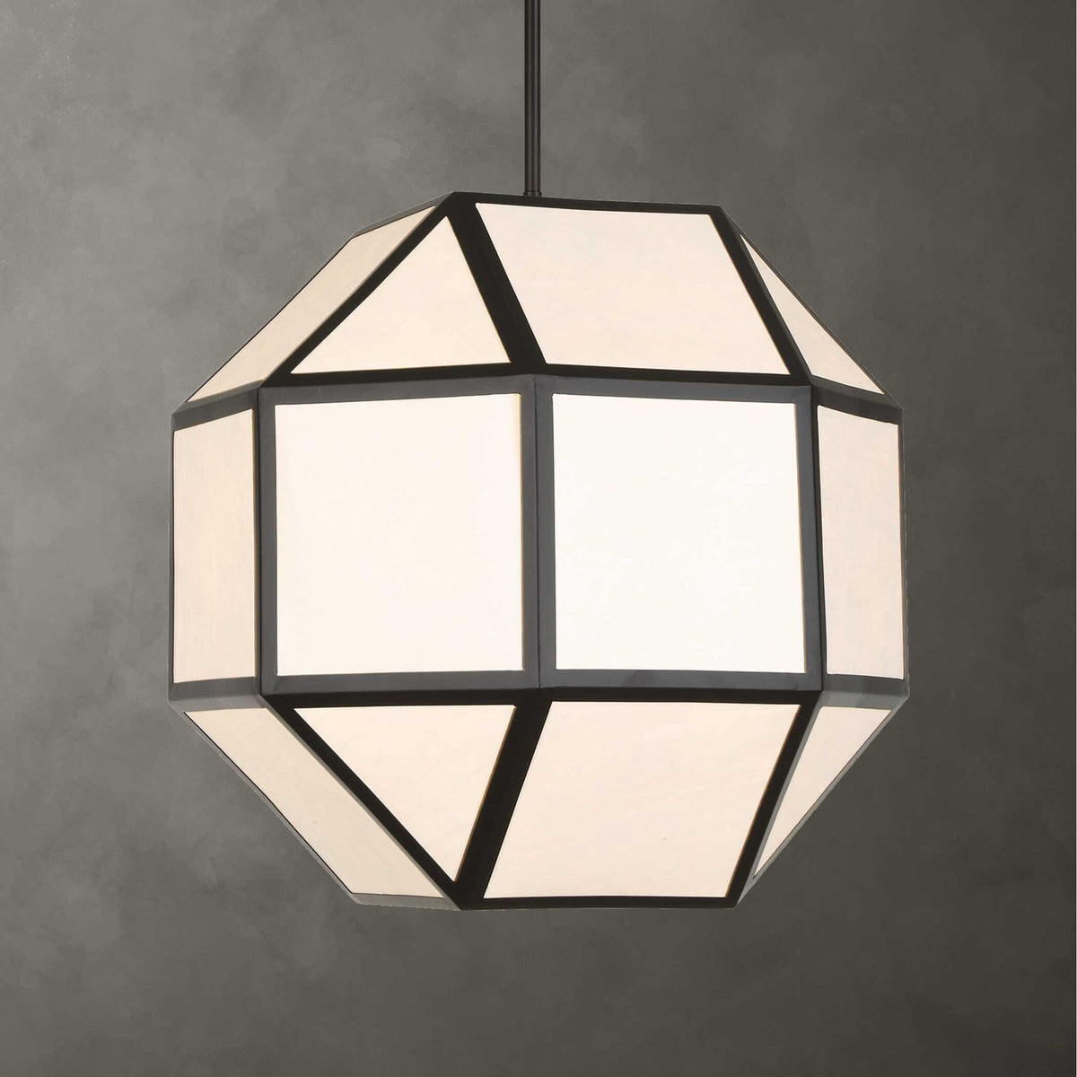 Hoi An - 4 Light Geometric Chandelier - Black