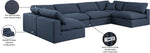 Comfy - 6 Piece Linen Modular Armless Sectional