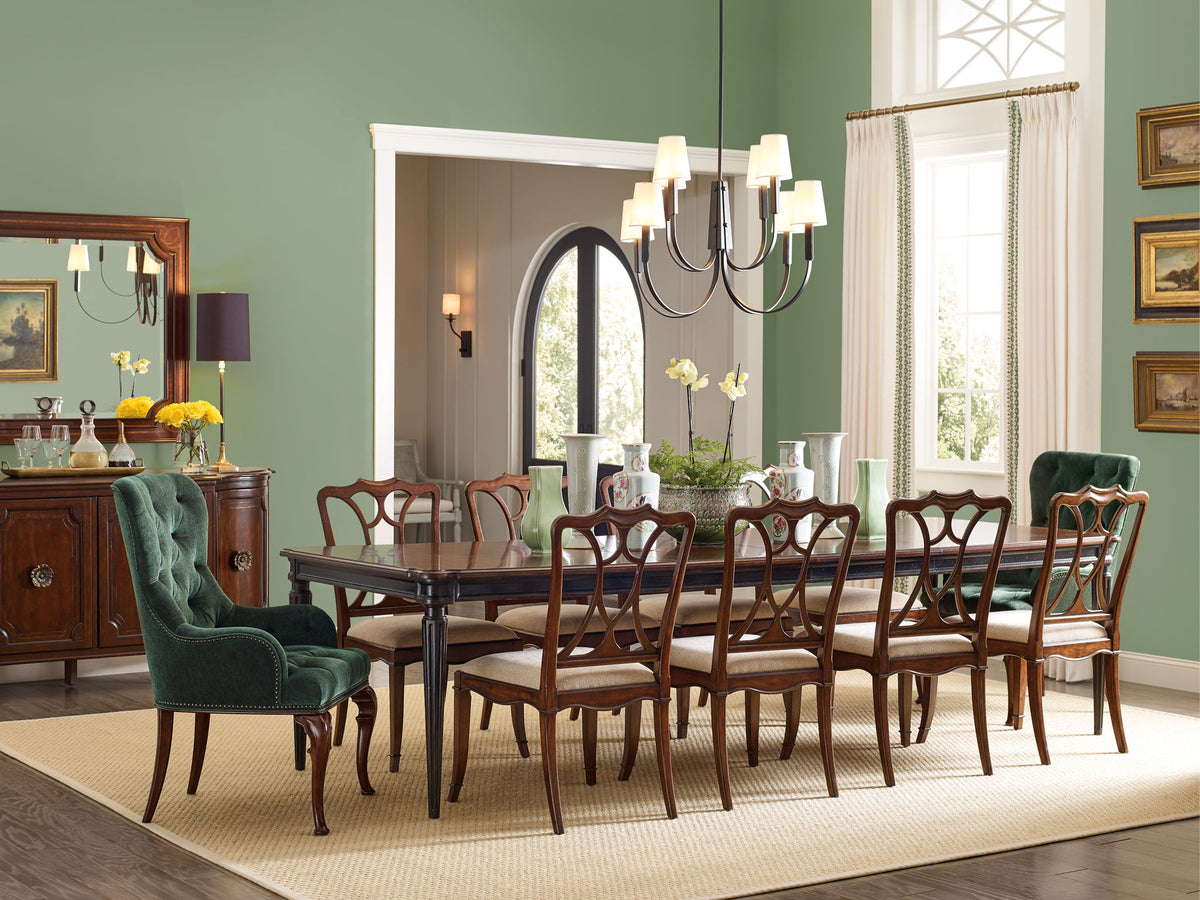 Charleston - Host Chair (Set of 2) - Green / Dark Brown