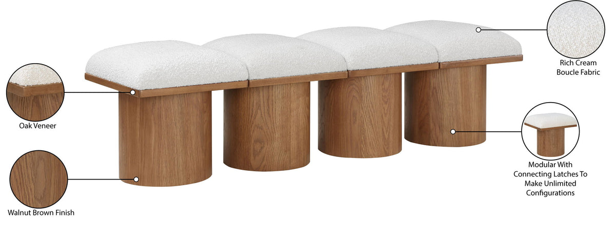 Pavilion - 4 Piece Modular Bench With Brown Base