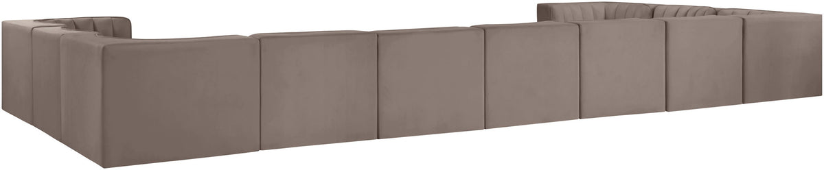 Rummi - Velvet Performance Fabric Upholstered 11 Piece Modular Sectional