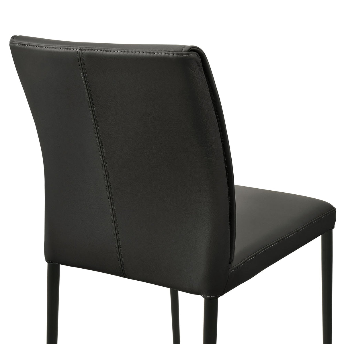 Meriam - Full Back Top Grain Leather Upholstered Metal Dining Chairs (Set of 2)