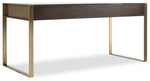 Curata - Writing Desk - Dark Brown / Gold