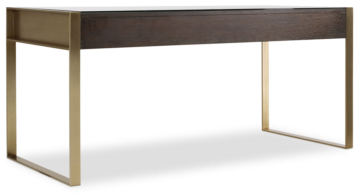 Curata - Writing Desk - Dark Brown / Gold