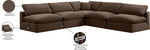 Comfy - 5 Piece Velvet Modular Corner Armless Sectional