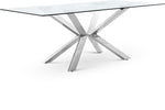 Juno - Glass Dining Table - Silver