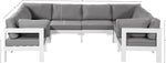Nizuc - Outdoor Patio 8 Piece Modular Sectional With White Frame