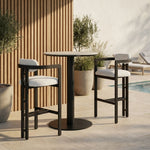 Jazmin - 3-Piece Outdoor Bar Height Bistro Dining Set - White / Black