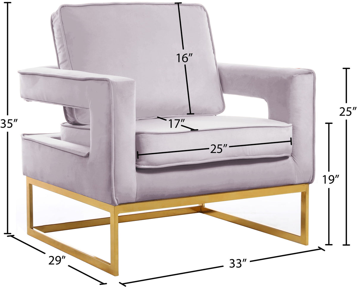 Noah - Accent Chair with Gold Legs