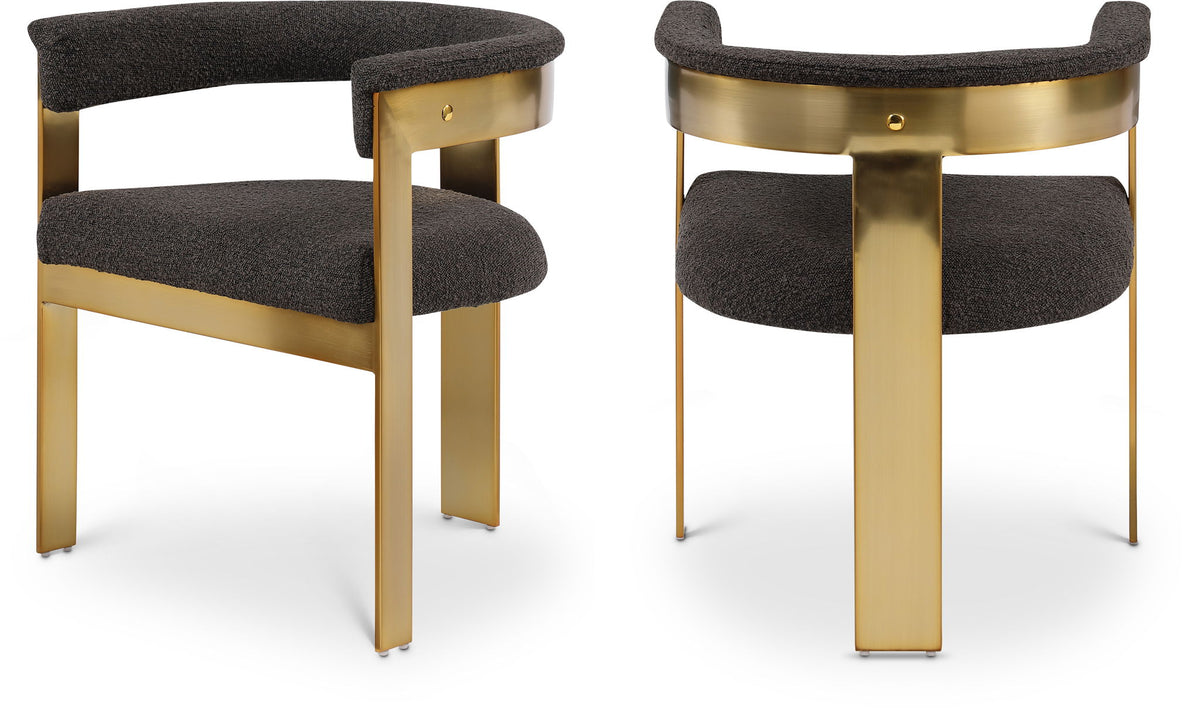 Romeo - Boucle Dining Chair With Gold Base (Set of 2)