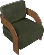 Cedra - Velvet Performance Fabric Upholstered Accent Chair - Brown Frame