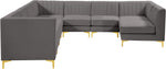 Alina - 8 Piece Velvet Modular Sectional