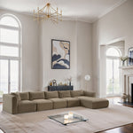 Shaggy - Fabric 5 Piece Modular Sectional With Chaise