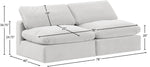 Comfy - Velvet Modular Armless Sofa 2 Seats